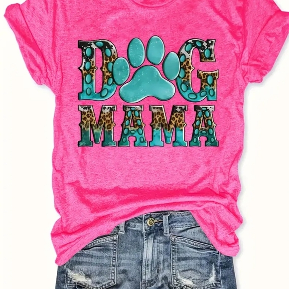 Tops - NEW Dog Mama Pink T-Shirt